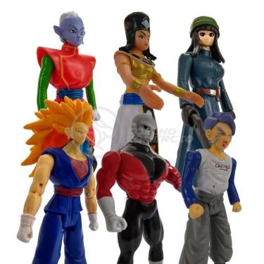 Imagem de Kit de Bonecos Dragon Ball com 6 Personagens Vegetto SSJ3 Jiren Trunks Kaioshin Jerez M...