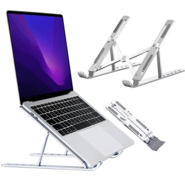 Imagem de Suporte Aluminio De Notebook Articulado Dobrável Ergonomico Prateado -
