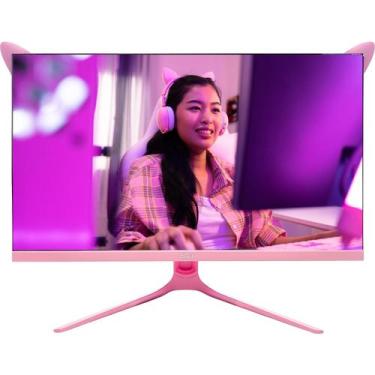 Imagem de Monitor Led 27 Rosa gamer Aitek Tela Full HD 1920x1080 100Hz