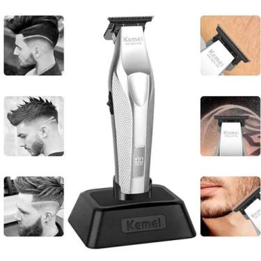 Imagem de Aparador Kemei 3023-702 Barba E Cabelo Sem Fio Motor Forte Baixo Ruido