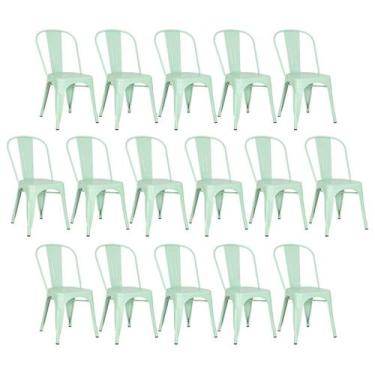 Imagem de Kit 16 Laráz Cadeiras Iron Tolix Design Verde claro - Laraz