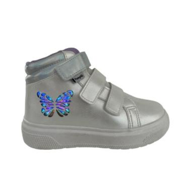 Imagem de Tênis Infantil Pampili Menina Branco LED Borboleta Cano Alto, 31