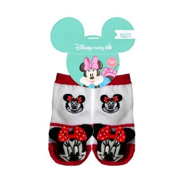 Imagem de Meia para Bebê Com Chocalho Antiderrapante Disney Minnie Jolitex