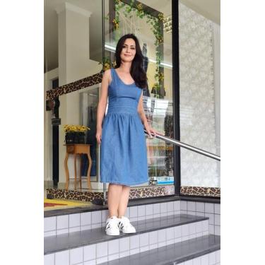 Imagem de Vestido jeans midi malu pretty girl 75% algodão e 25% tencel 21532-1, 