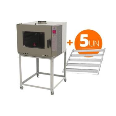 Imagem de Forno Turbo Elétrico 5 Níveis Monof. Prp-5000 220v Progás + 5 Esteiras