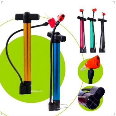 Imagem de Bomba De Ar Manual 3 Bicos Schrader E Presta Encher Pneu Carro Moto Bi