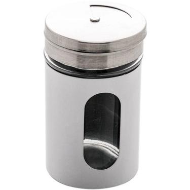 Imagem de Porta Condimentos 80ml Branco De Vidro E Inox Com Tampa Dosadora - Lyo