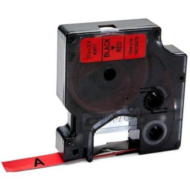 Imagem de Fita Para Rotulador Profissional D1 12mm X 7m Preta/vermelha - Imex