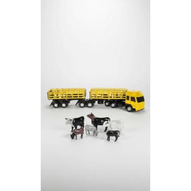 Imagem de Caminhão Bitrem Boiadeiro com 6 Miniaturas de Animais - Congratulation