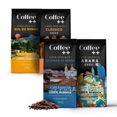 Imagem de Kit 4 Pacotes Café Especial em Grãos Coffee Mais Variedades - COFFEE++