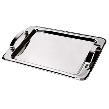 Imagem de Bandeja Retangular, com Alça, 40 cm, Inox, Euro Home