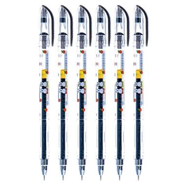 Imagem de DONG-A Canetas esferográficas de tinta gel Miffy Bunny, 0,5 mm, pretas (pacote com 6)