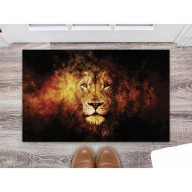 Imagem de Tapete Capacho Personalizado Leão Fogo