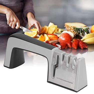 Imagem de Afiador de facas 4 em 1, melhor afiador de facas de cozinha, afiador de facas premium com sistema de afia??o de facas de 4 est¨¢gios, trabalhos para repara??o ou restaura??o de tesouras, facas, am