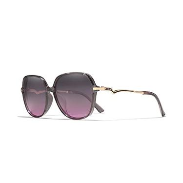 Imagem de Design óculos de sol polarizados de armação grande para mulheres com lente uv400 templos em forma de relâmpago óculos femininos de qualidade, roxo gradiente, tamanho único