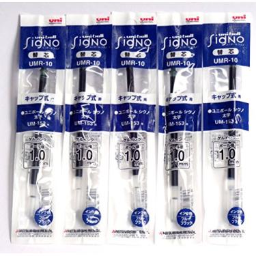 Imagem de Uni-Ball Signo Broad Point Gel Impact Pen Blue Black Ink Refills, 1.0mm, Set of 5 (Japan import) [Komainu-Dou Original Package]