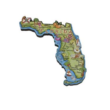 Imagem de Treasure Gurus 3D Florida State Jumbo ímã de geladeira Artwood geladeira FL lembrança de viagem