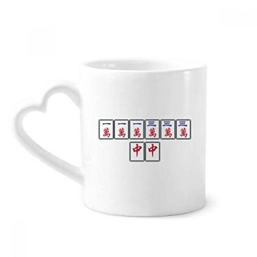 Imagem de Winning Suit Mahjong Tiles Caneca de café cerâmica copo de coração de vidro