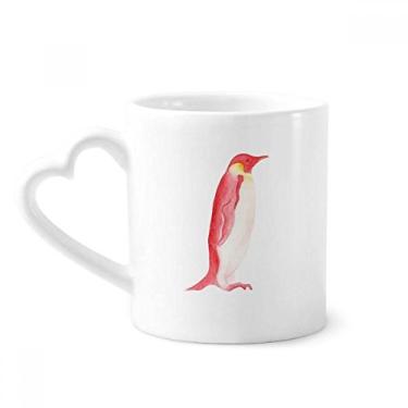 Imagem de IUCN Caneca pinguim imperador vermelho animais ameaçados de extinção caneca café cerâmica copo de coração de vidro