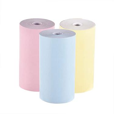 Imagem de LUGU Rolo de papel térmico colorido 57 * 30mm (2,17 * 1,18 pol.) Papel fotográfico pa recibo Bill Impressão cla pa impresso térmica de bolso A6 pa impresso fotográfica