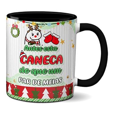 Imagem de Caneca Flork de Natal Frase Antes Isso Que Um Par de Meias (Preta)