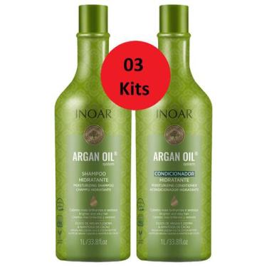Imagem de Inoar 03 Kit Duo Argan Oil System Shampoo + Condicionador 1L