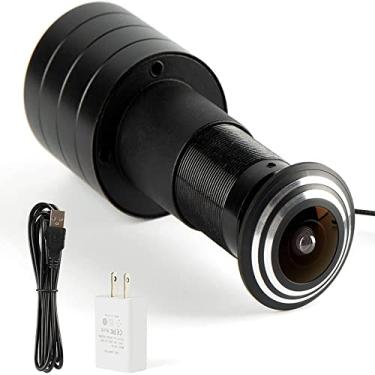 Imagem de Kasfye Câmera olho mágico de porta, câmera IP HD 1080p orifício de porta com lente olho de peixe de 1,78 mm, ângulo largo de 180 graus, Tuya, aplicativo inteligente, câmeras USB de segurança