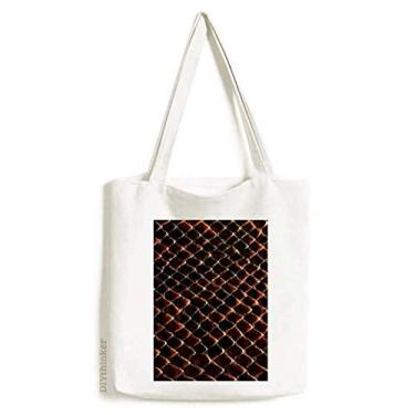 Imagem de Bolsa de lona preta escura de pele de cobra bolsa de compras casual bolsa de mão