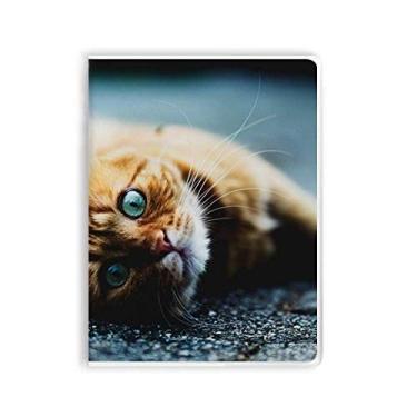 Imagem de Caderno com fotografia de gato olho azul puro animal capa de goma diário capa macia