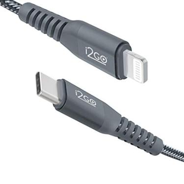 Imagem de Cabo IPhone/Lightning + USB-C I2GO Certificado MFi 2m 3A Nylon Trançado Chumbo - I2GO PRO