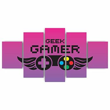 Imagem de Quadros Decorativos MDF Gamer Geek Controle Roxa Sala Quarto
