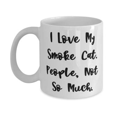 Imagem de I Love My Smoke Cat. People, Not So Much. Caneca de 325 ml, caneca de gato fumê, engraçada para gato fumê