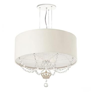 Imagem de Lustre Pendente Infantil Coroa Cúpula Branco 40X15 2E27
