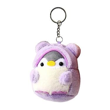 Imagem de Boneca pinguim criativo chaveiro pingente bonito mochila decoração bolsa de armazenamento chaveiros bolsa acessórios carro chaveiro para, Orelha Curta Violeta