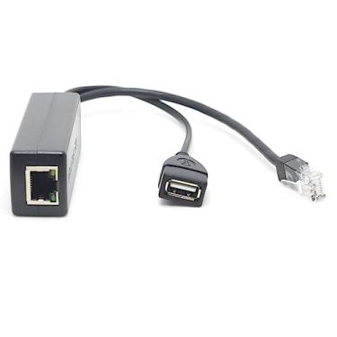 Imagem de DSLRKIT Divisor PoE ativo 48V para 5V 2,4A USB Tipo A fêmea 802.3af Power Over Ethernet