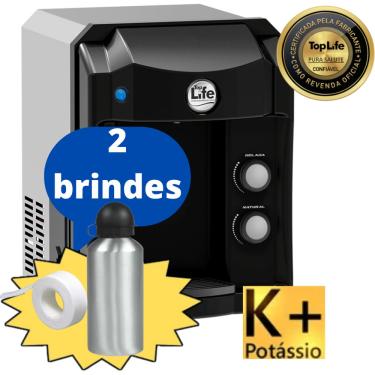 Imagem de Filtro Purificador Top Life Água Gelada Ph 9,5 Super Alcalina Ionizada e Ozônio c/ minerais e Potássio K+ - Top Life