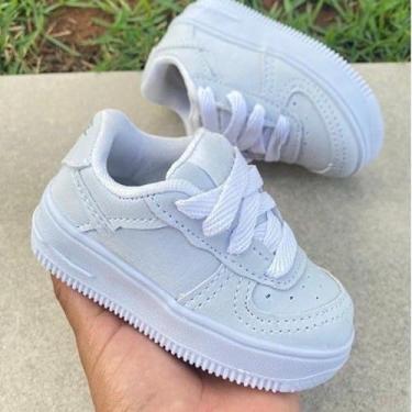 Imagem de Tenis Air Infantil Branco Básico Baby Unissex Cor:Branco 1486;Tamanho:23