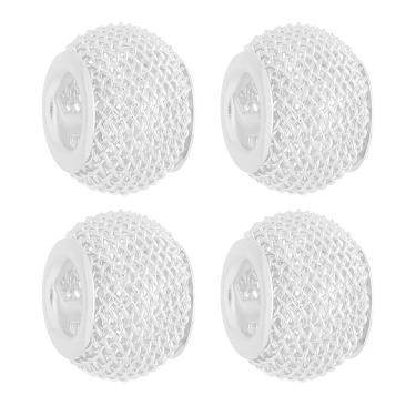 Imagem de Kit 4 Berloques Separadores  Murano Telinha Para Pandora Banhado a Prata 925