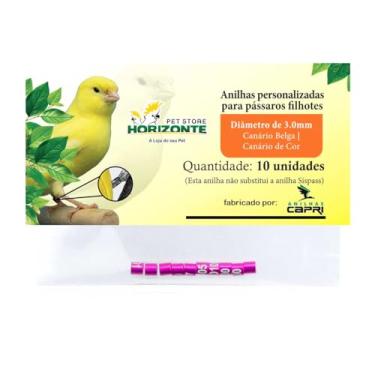 Imagem de Anilhas Anéis 3.0mm Canário Bicudo Metal Alumínio Coloridas Anel Fechado Marcação Número Identificação - 10 unidades - Porte Cor Lizzard Giboso Roller Gloster (Rosa)