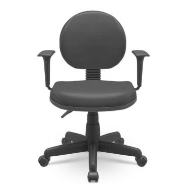 Imagem de Cadeira Operativa Executiva Ergonomica Couro Preto - Plaxmetal