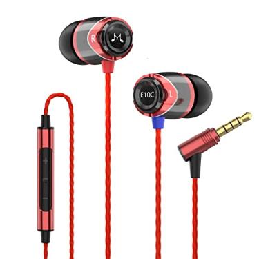 Imagem de SoundMAGIC Fones de ouvido intra-auriculares com isolamento de ruído E10C com microfone e controle remoto para todos os smartphones (Apple, Android, Windows, Samsung, HTC, etc.) (vermelho)
