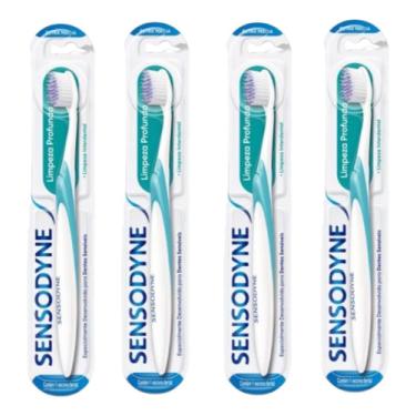 Imagem de Escova Dente Extra Macia Limpeza Profunda Sensodyne Kit X4 Escova dente extra macia limpeza profunda sensodyne kit x4