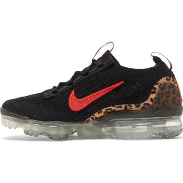 Imagem de Nike Tênis Air Vapormax 2021 Flyknit (feminino), Preto/Vermelho Habanero - praliné, 34