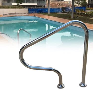 Imagem de Corrimão de segurança antiderrapante para piscina, corrimão de aço inoxidável 304, trilho de mão de piscina, capacidade de carga de 113 kg, base de montagem rápida
