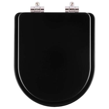 Imagem de Assento Sanitário Poliester Soft Close Nexo Onix (Preto Fosco) para vaso Roca