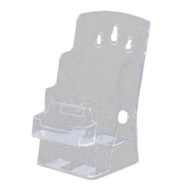 Imagem de shamjina Suporte de exposição acrílico do cartão de visita, organizador da do suporte do folheto para revistas do documento da exposição escritório do, A6 2 níveis