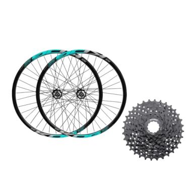 Imagem de Par Roda Aro 29 KOG BIKES Cassete Freio Disco Pinhão Cassete 8v,Preto Azul