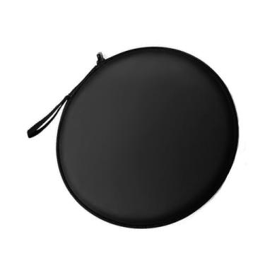 Imagem de Bolsa de transporte de zíper de reposição, redonda e rígida, portátil, compatível com Bose Quietcontrol 30 QC30 intra-auriculares sem fio (preta)