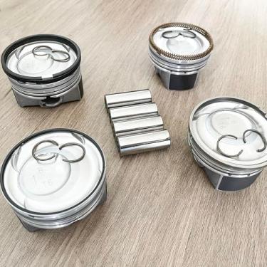 Imagem de Pistões de motor STD W anéis compatíveis com Elantra Veloster Forte Koup G4FJ 1.6 Turbo 2014-2018 Substituição para 230412BAB0, 230412-BAB0