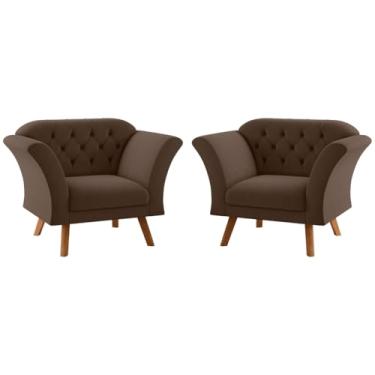 Imagem de Conjunto Poltrona Decorativa Roseira Inca Marrom